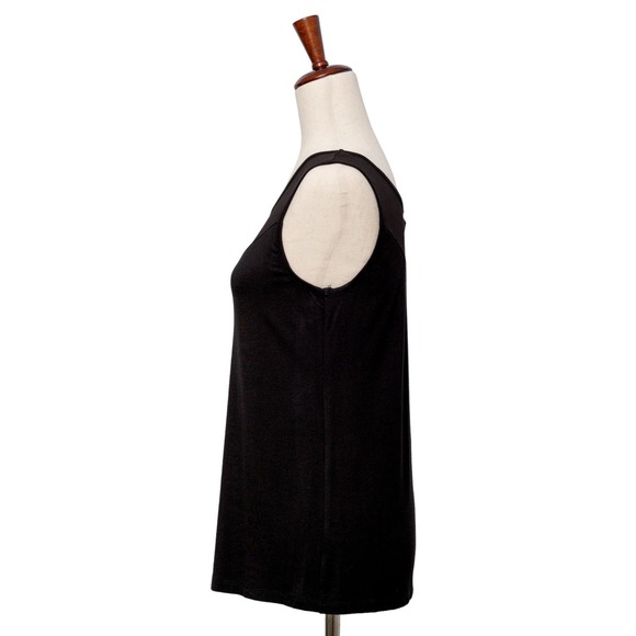 Women's Black Mesh Top Size XL Round Neck Sleeveless NWT - Picture 3 of 4